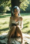 Hot Photo Collection: Seductive Blue-Haired Tiefling in Dark Fantasy Vibes