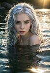 Hot Photo Collection: Seductive Blue-Haired Tiefling in Dark Fantasy Vibes