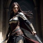 Sexy Naked Assassin Girls in Leather with Swords: Medieval Fantasy with Natural Boobs in the Hottest AI Nudes Art