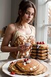 Hottest Naked AI Girl Celebrating Shrovetide: Pancake-Baking Housewife with Natural Tits